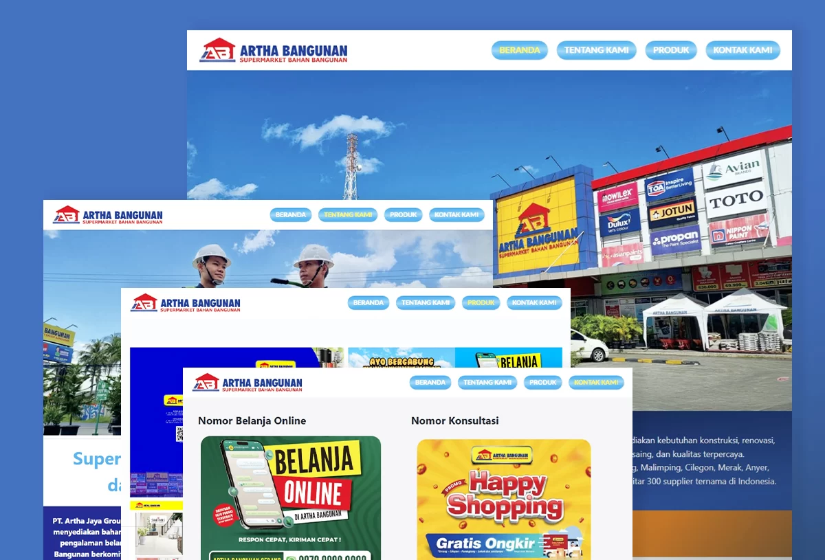 Building a Classic Layout Company Profile Website for Artha Bangunan