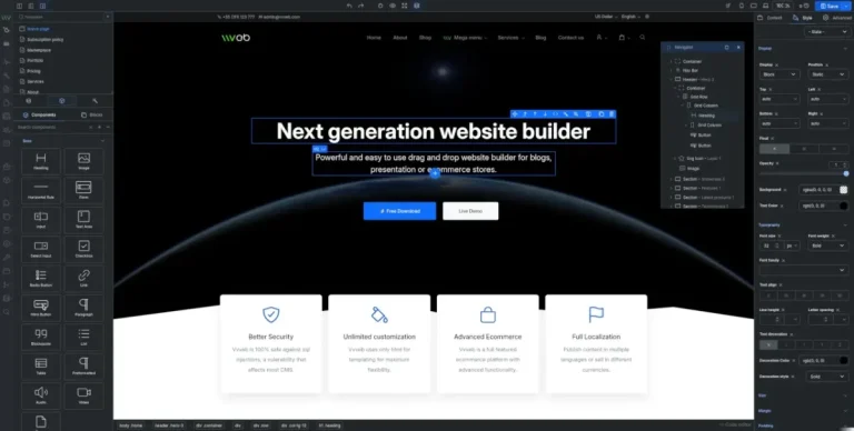 Vvveb CMS: The Open Source Drag-and-Drop Builder Challenging the Giants